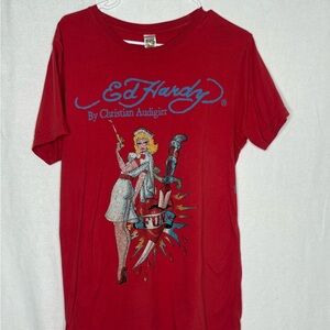 Vintage Ed Hardy Rhinestone Nurse Tee